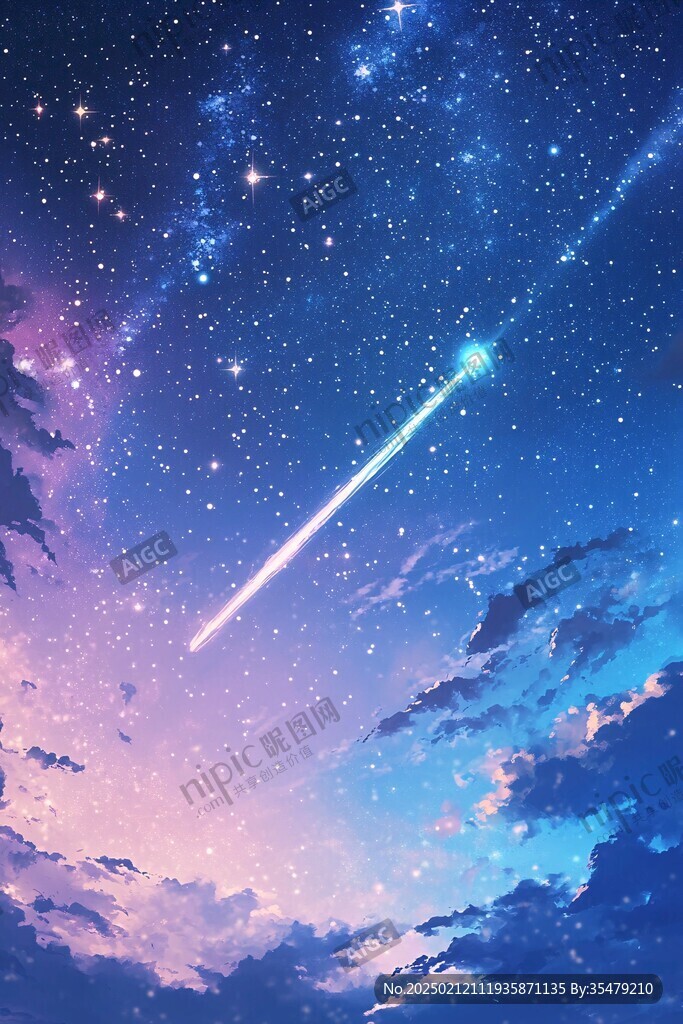 创意夜晚星点流星