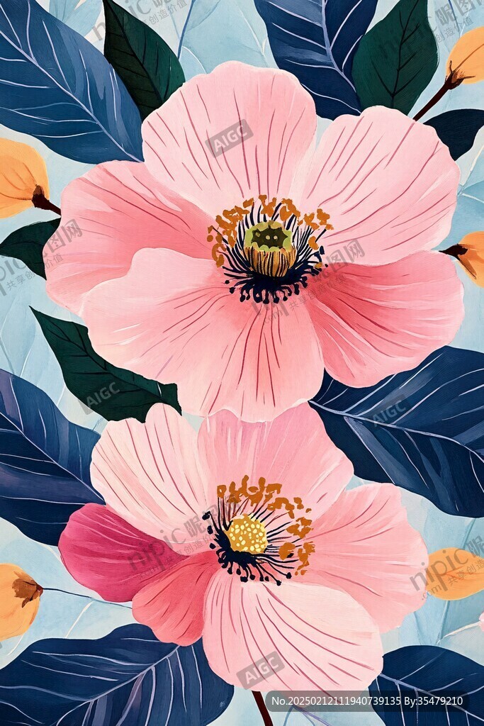 渐变风花朵