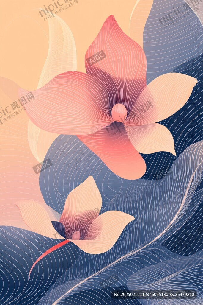 渐变风花朵