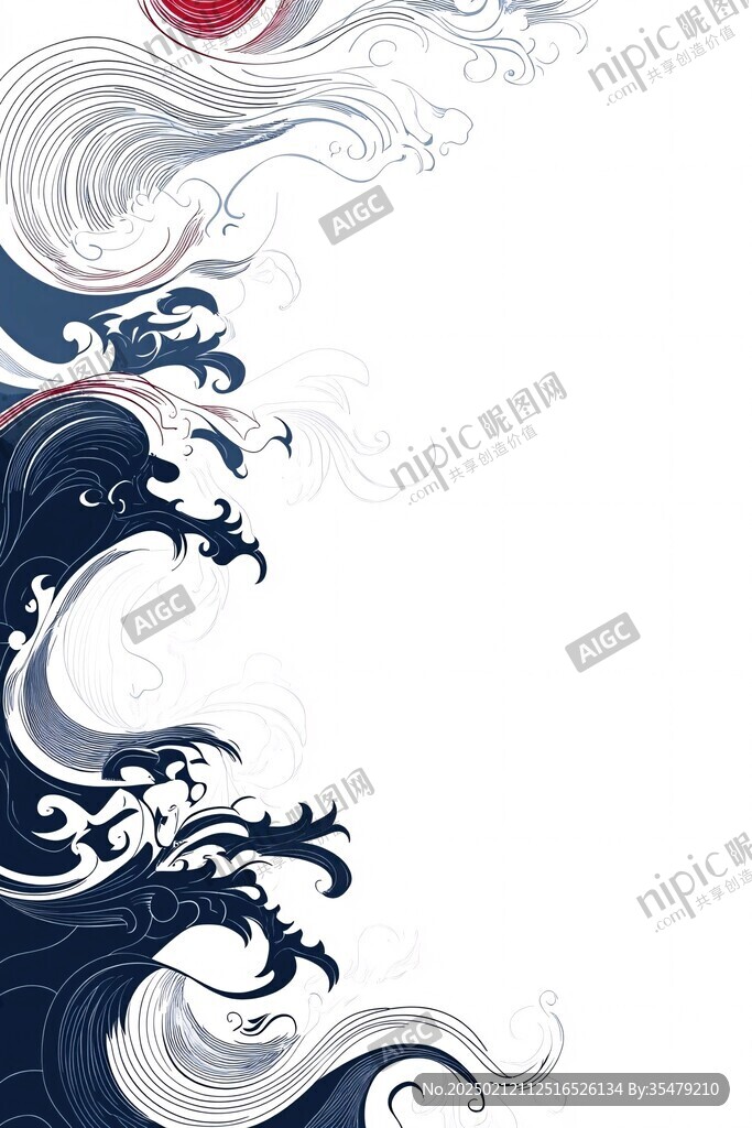 海浪云纹浪花背景