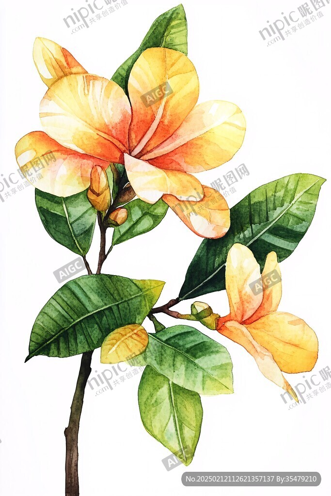 水彩鸡蛋花