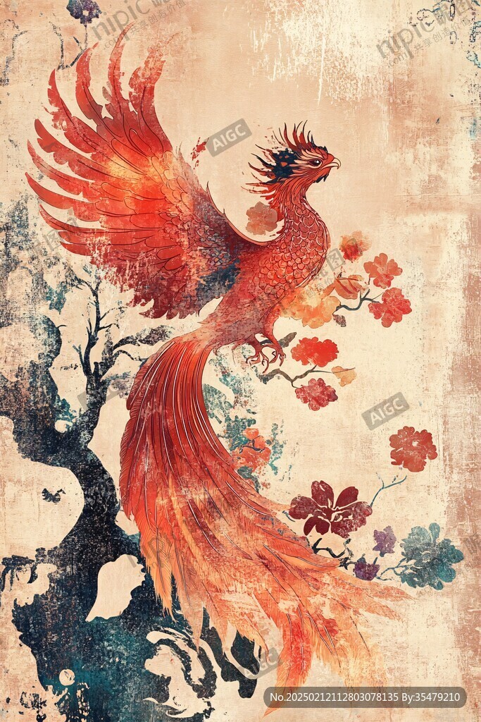 凤凰朱雀插画