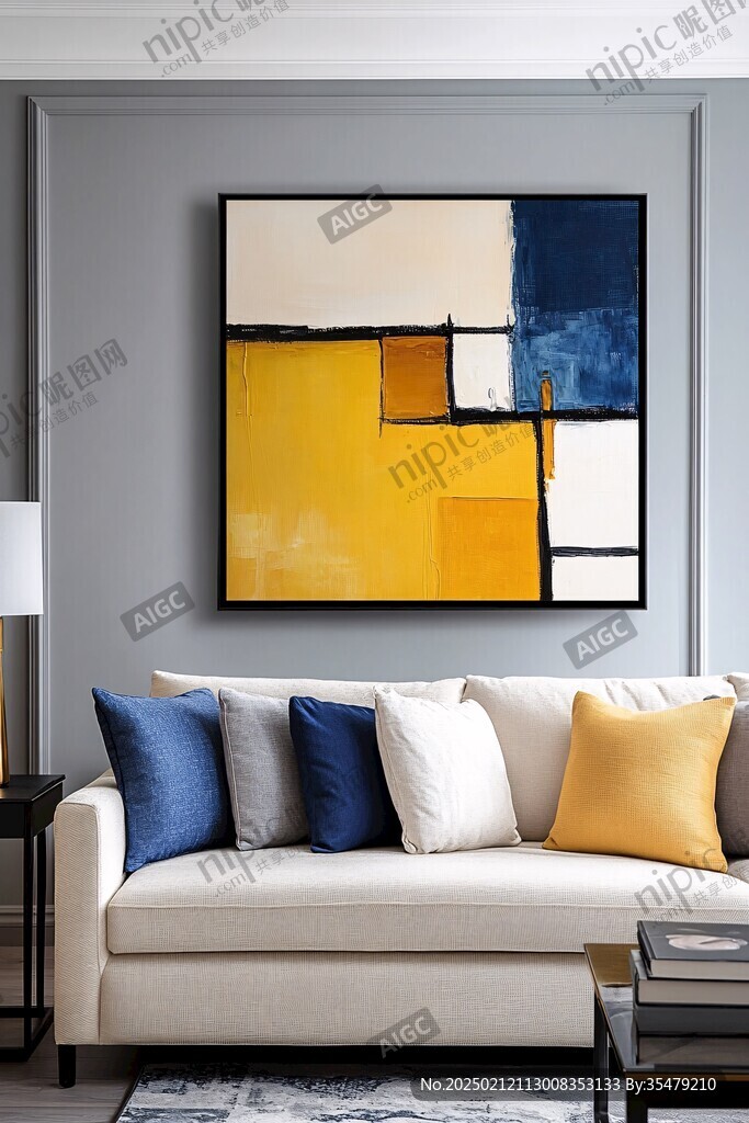 轻奢素雅色块挂画