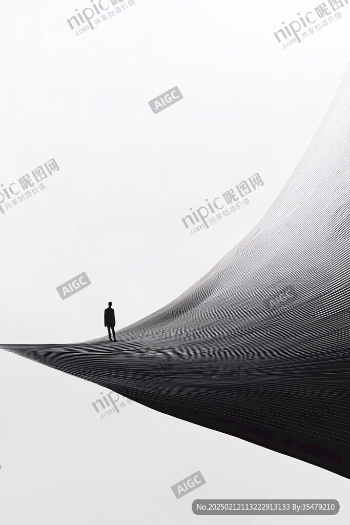 抽象线条背影
