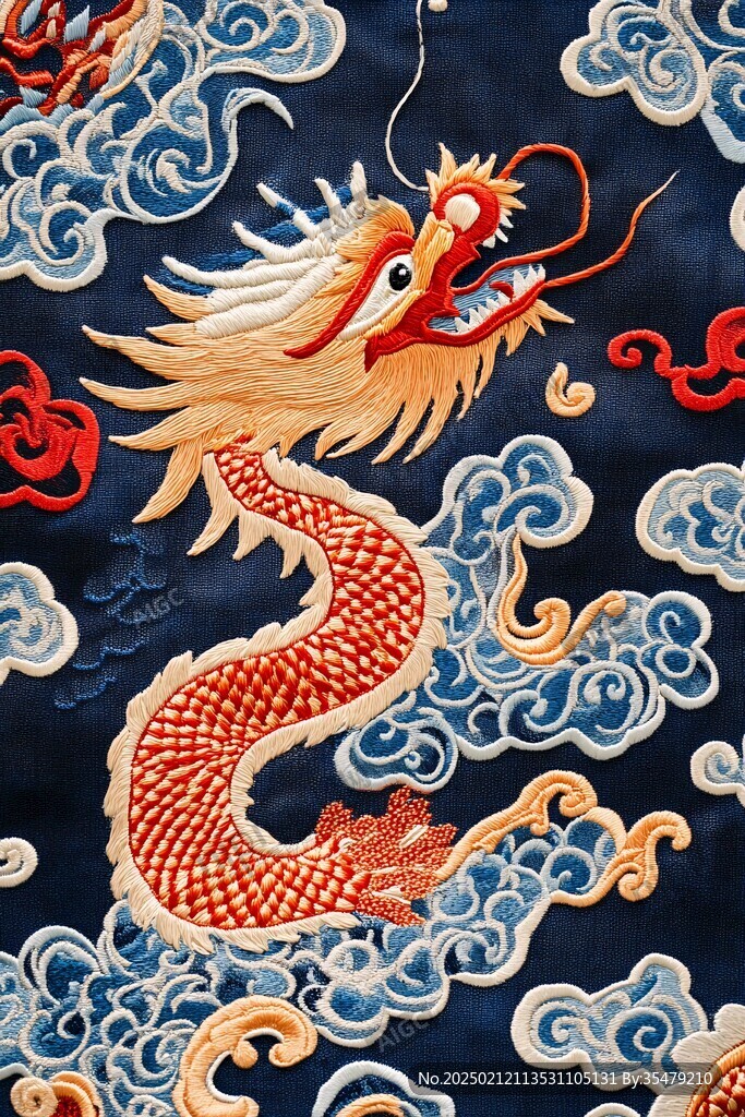 刺绣缂丝龙图案