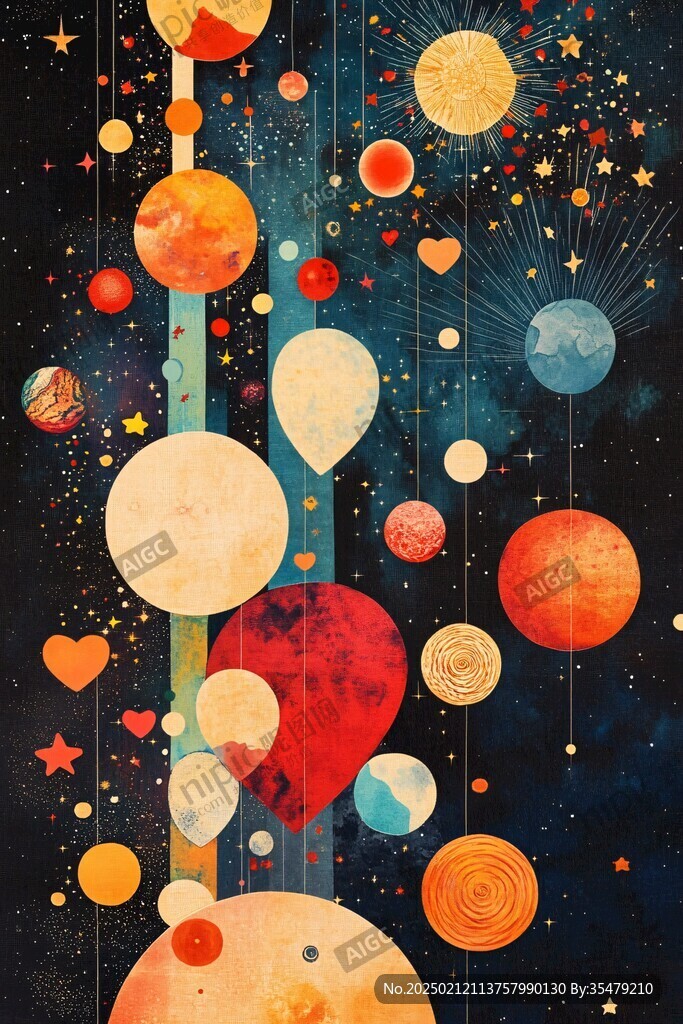 创意彩色缤纷宇宙插画