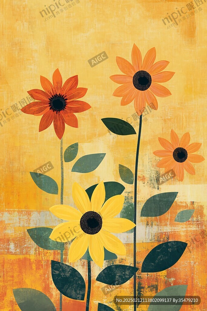 简约现代花卉油画