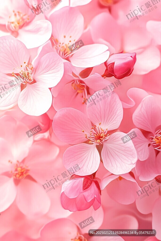 唯美花瓣创意桃花