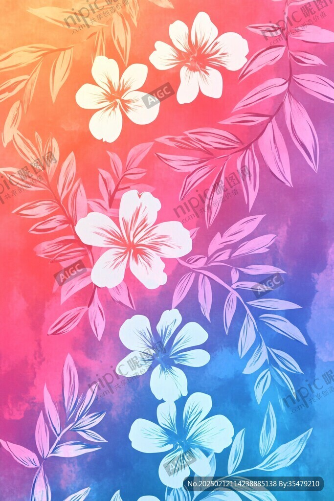 渐变风花朵