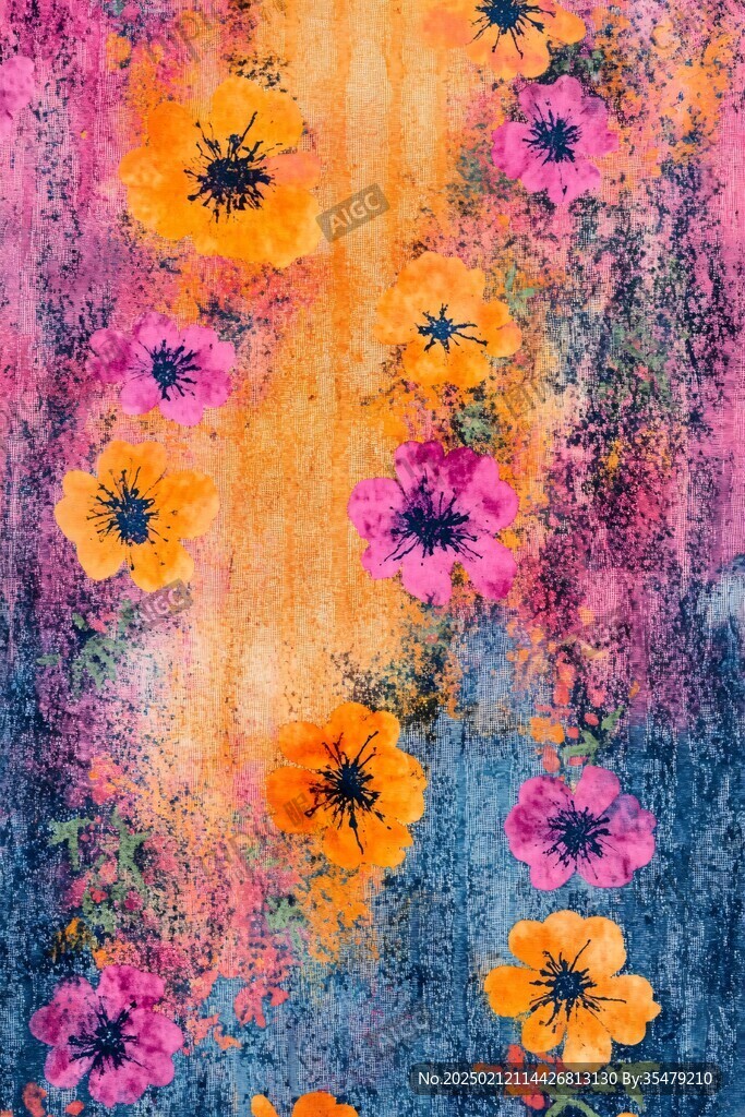 现代抽象花卉油画