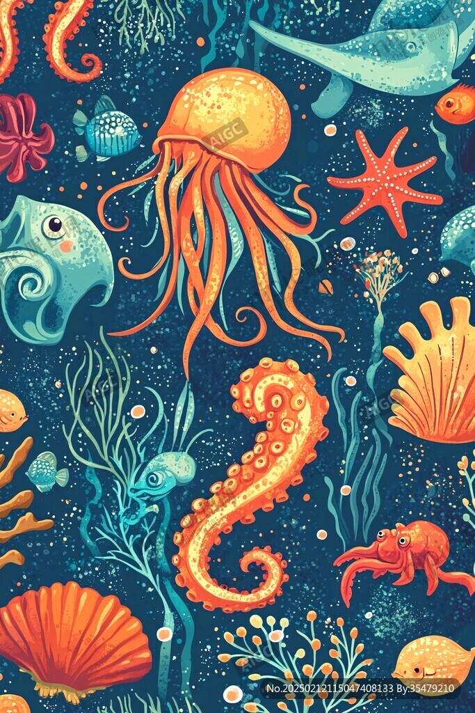 海洋生物插画