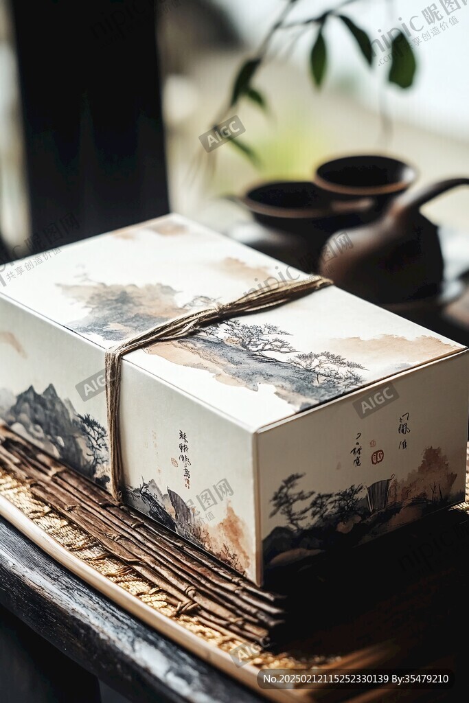饮茶图盒