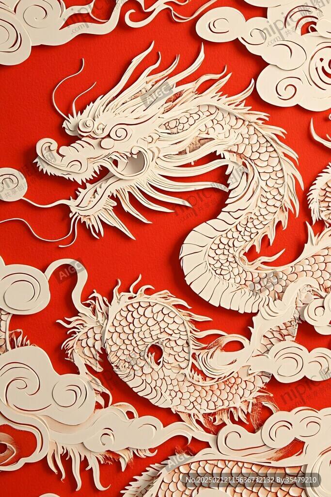 龙年烫金插画