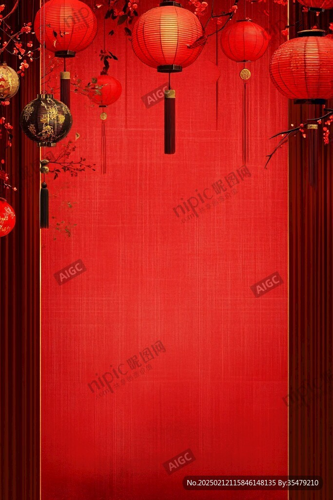 红灯笼春晚背景