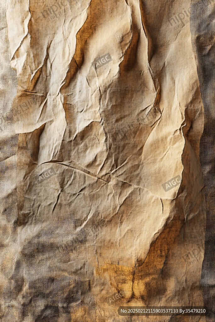 揉皱的牛皮纸