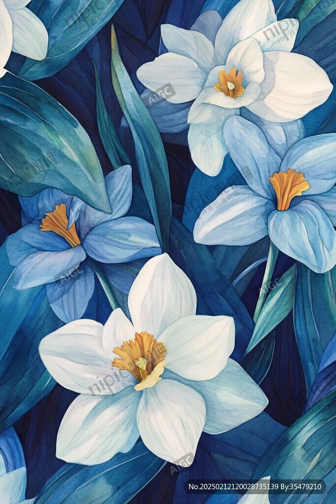 插画植物花卉水仙