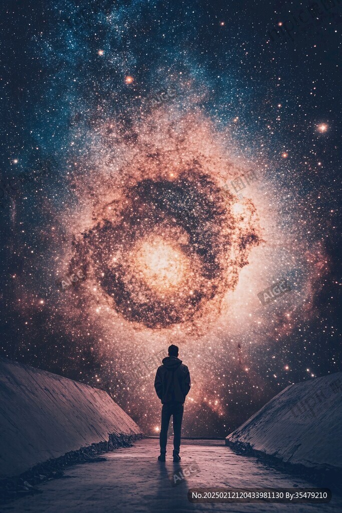 星辰大海男孩背影