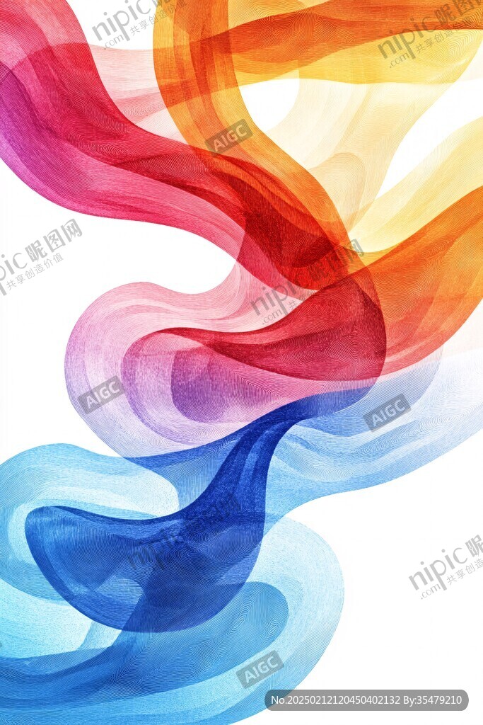 烟雾彩色动感线条图案