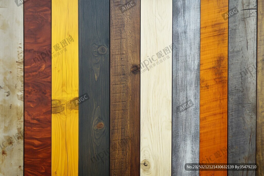 多种颜色木板木材