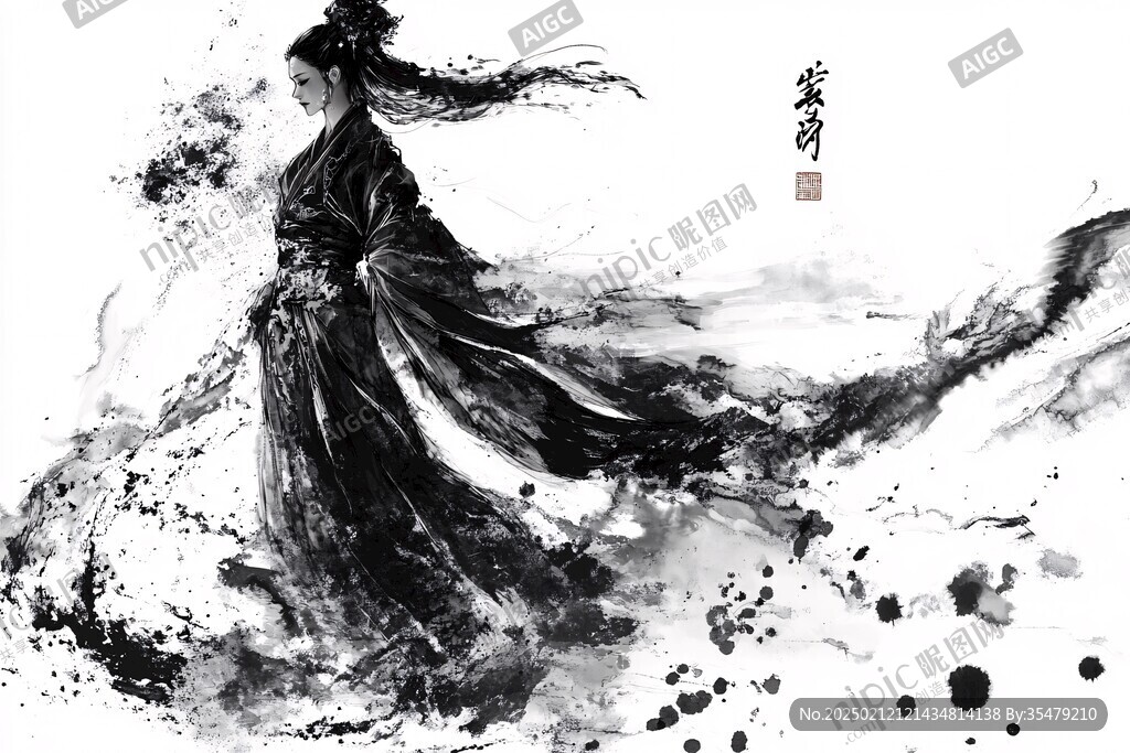 水墨风格韵味墨韵黑白