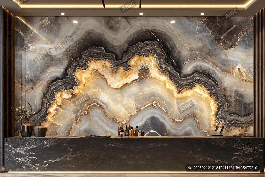 轻奢大理石背景墙