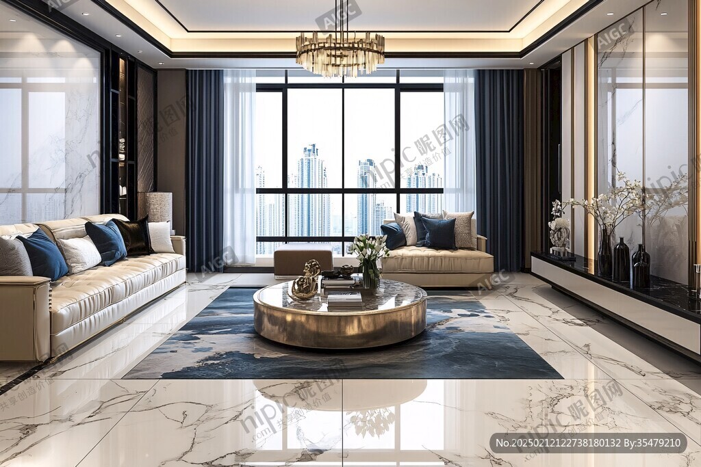 轻奢金线客厅背景