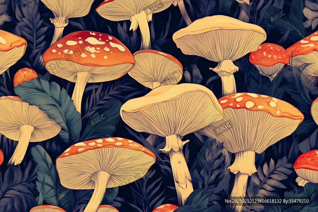 蘑菇背景底纹