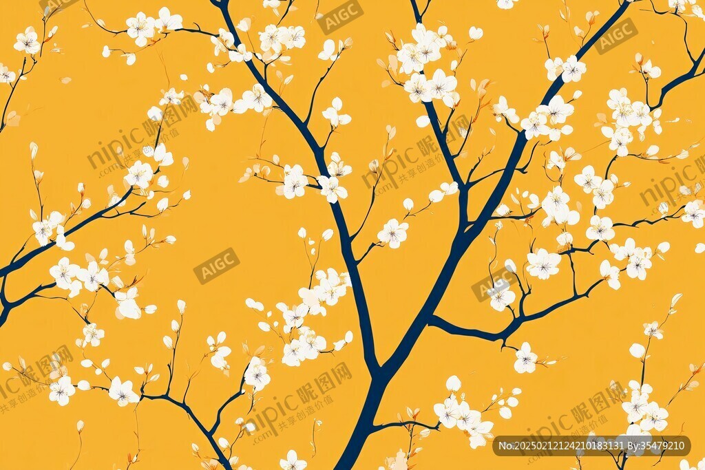 杏花暖色背景