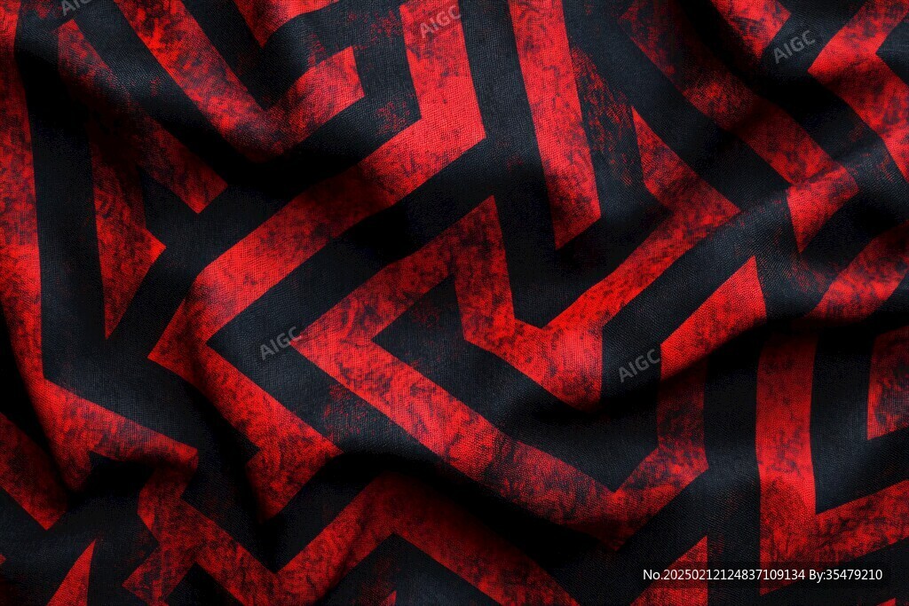 红色抽象线背景墙