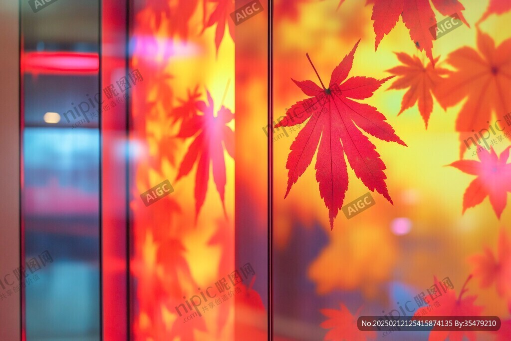 窗前红枫