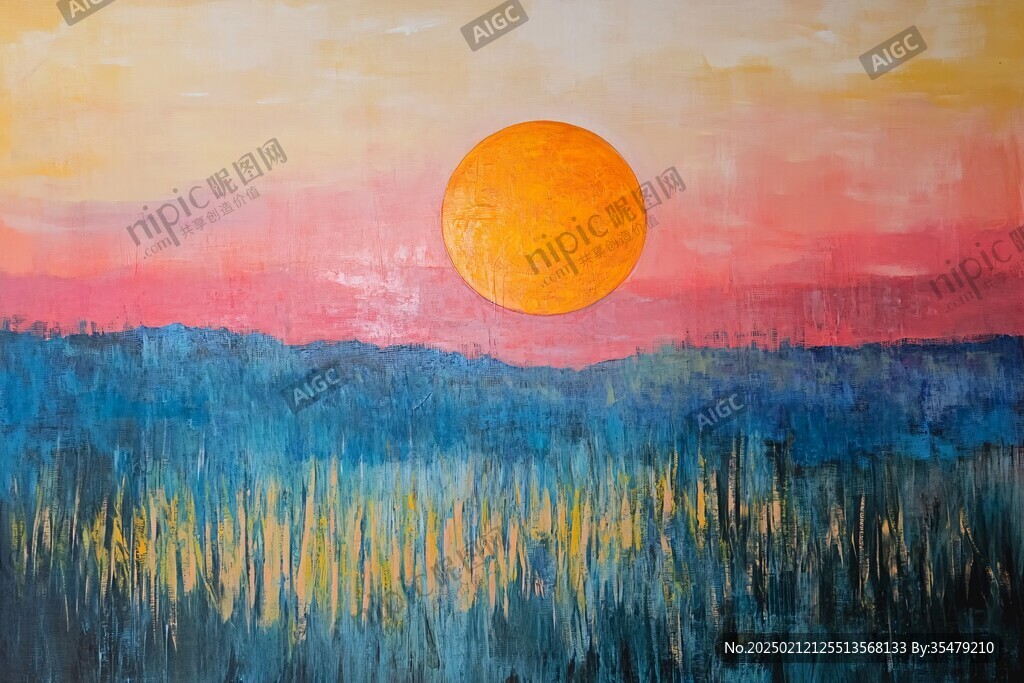 太阳油画