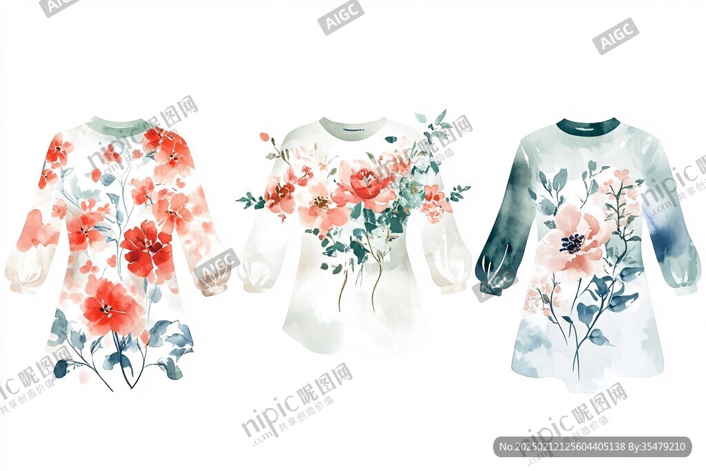 水彩服装印染图