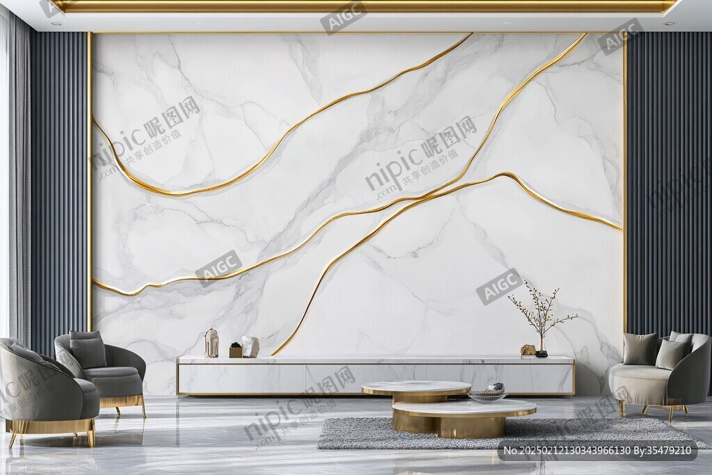 现代北欧大理石背景墙