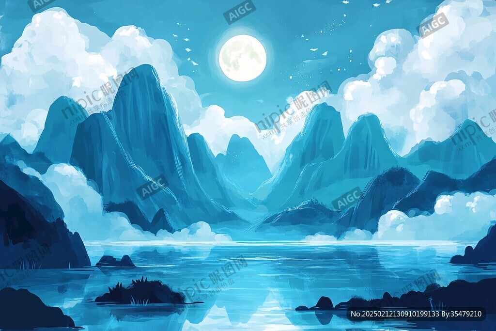 月色山水