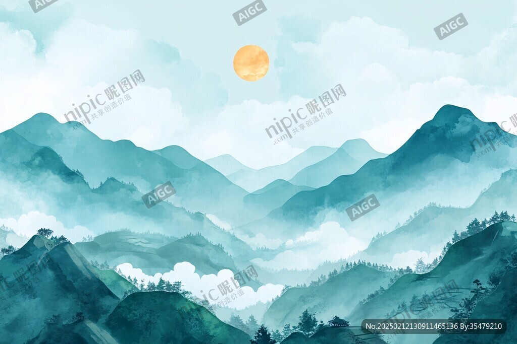 茶山插画