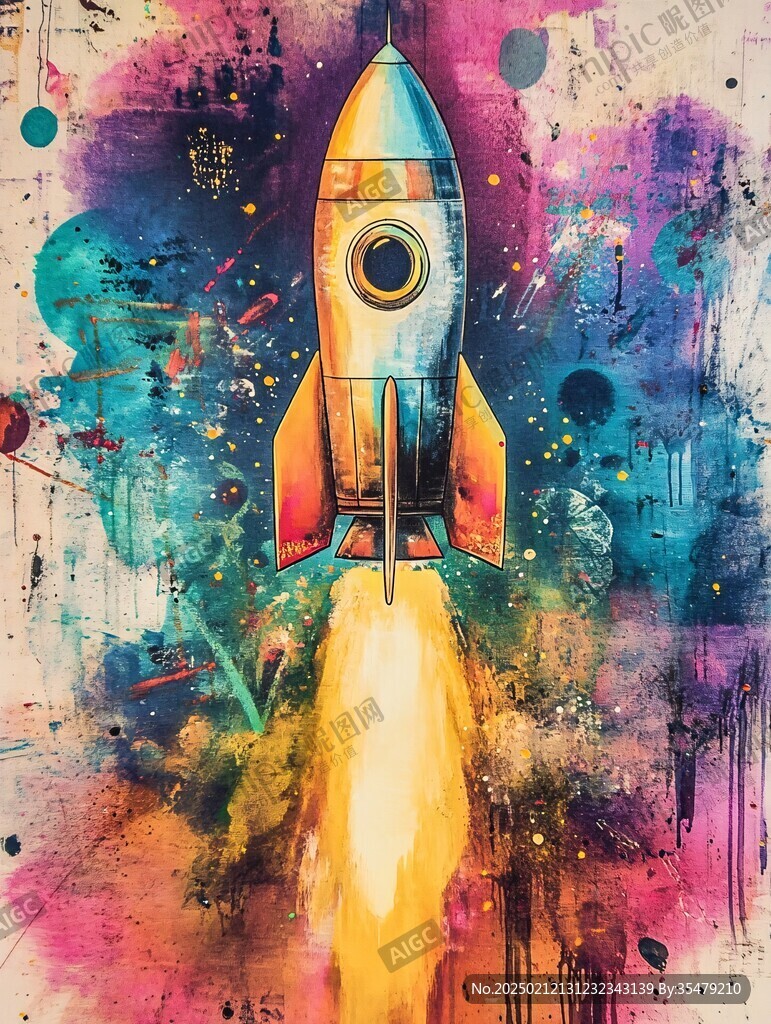 创意彩色缤纷宇宙插画