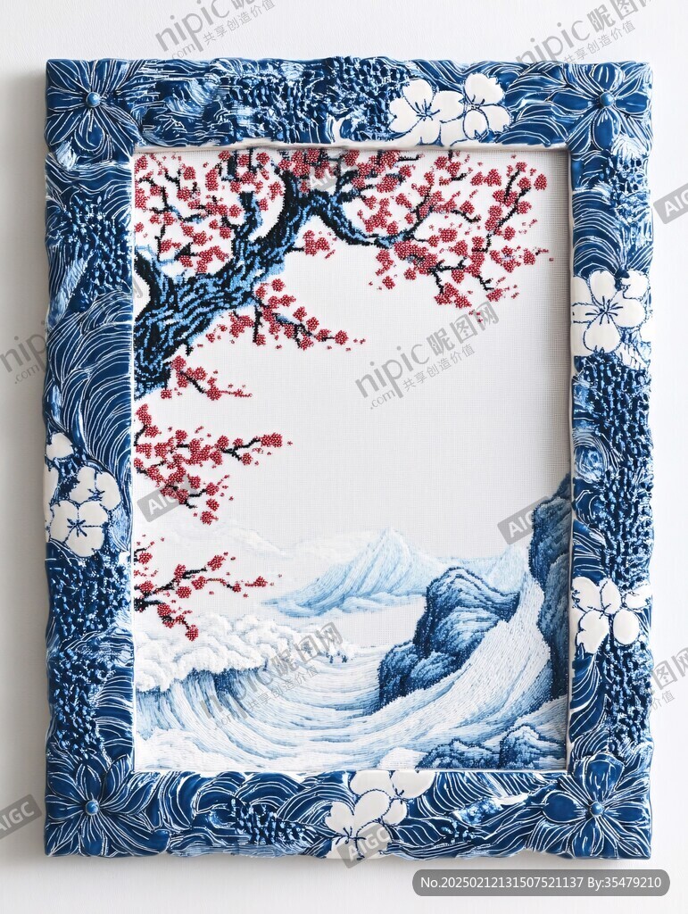 海水江崖纹方框
