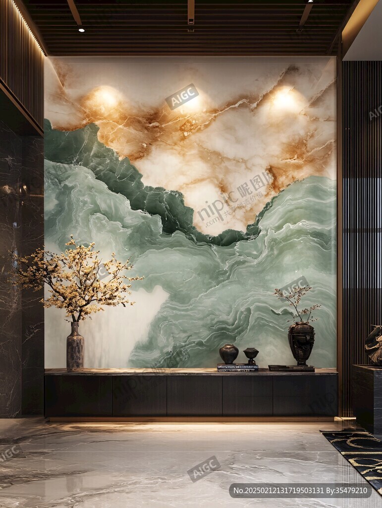 新中禅意山水岩彩画