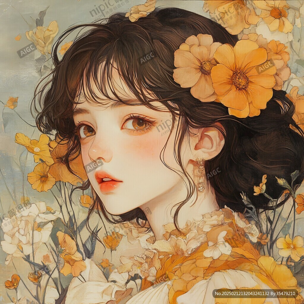 高级感女插画