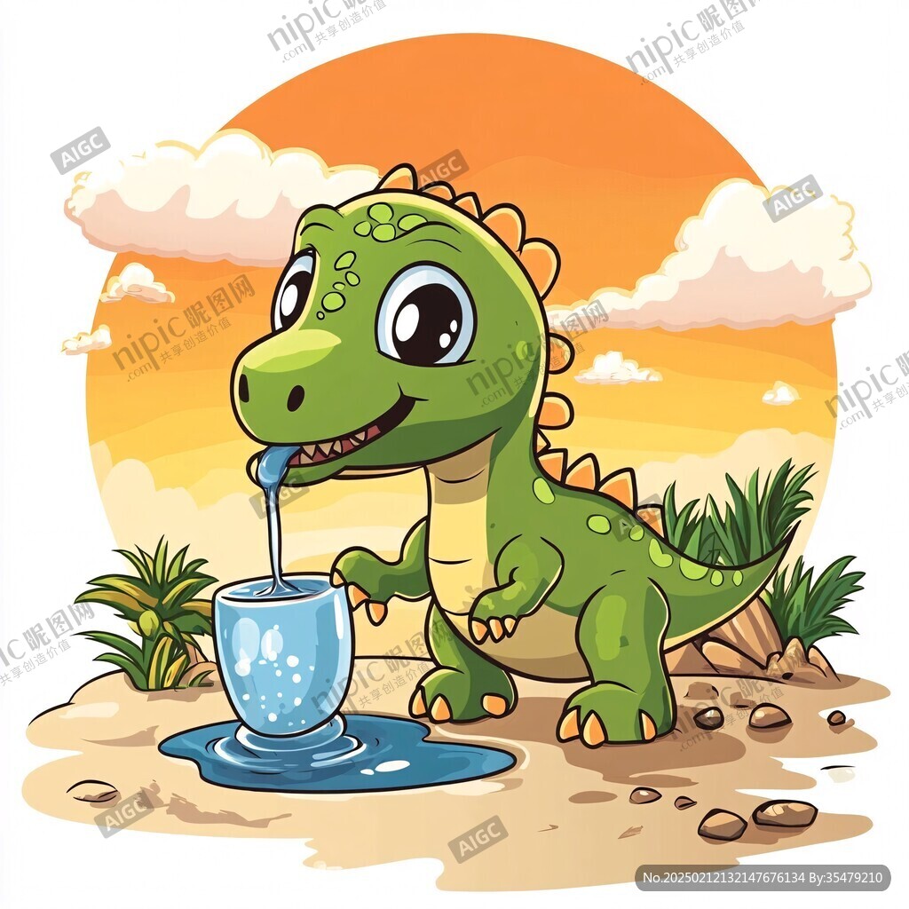 恐龙饮水