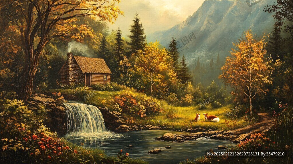 秋天森林画秋天壁纸
