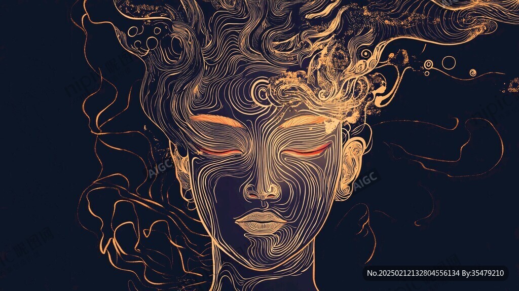 扭曲人像插画