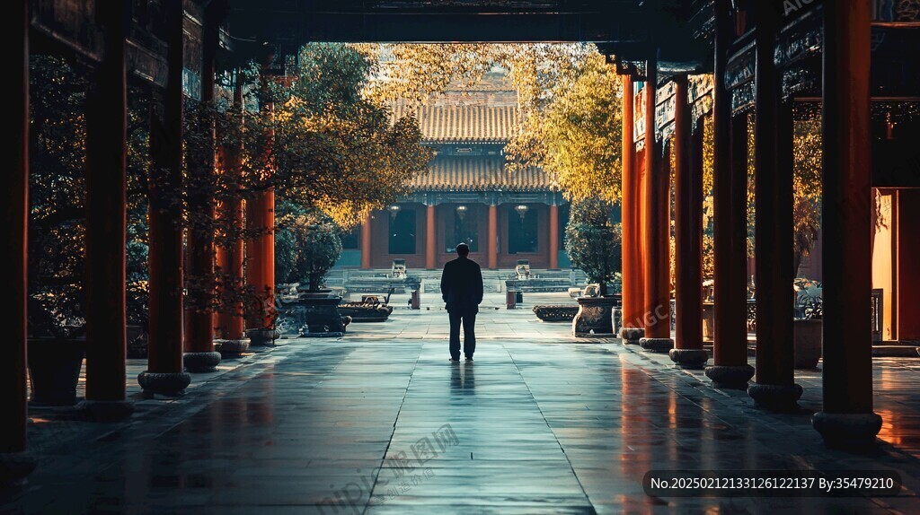 路过庙门口的人