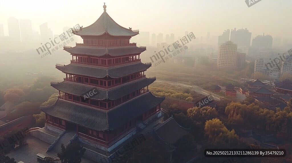 书圣阁航拍