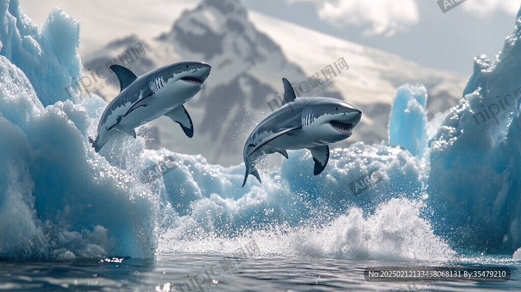 海洋鲨鱼3d画