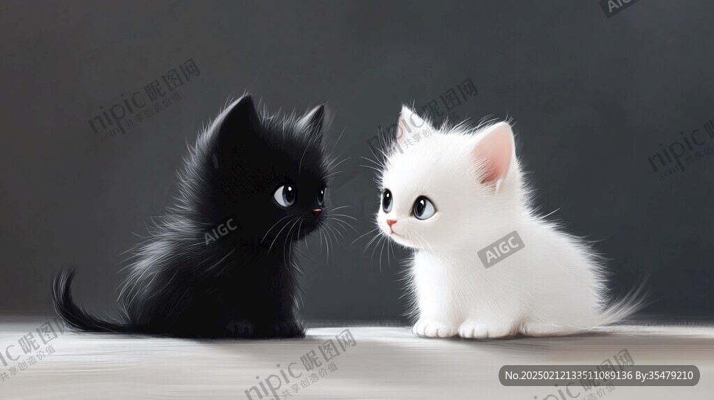 小黑猫插画