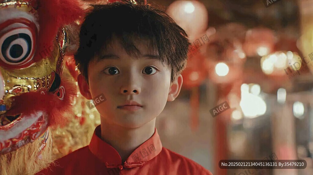 喜庆掌柜小男孩