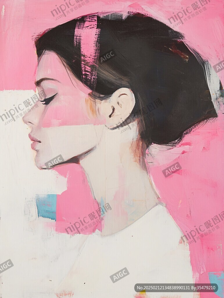 人脸色块拼接装饰画