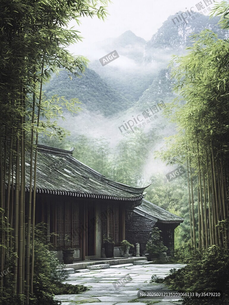 新中式意境竹林