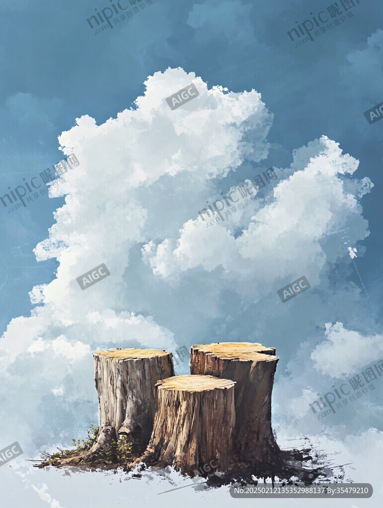 树桩插画